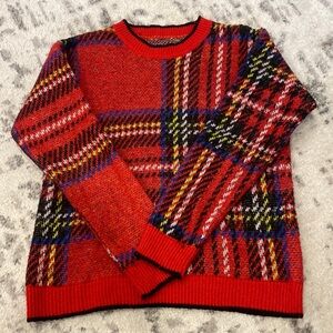 Red Rover Plaid Pullover Sweater